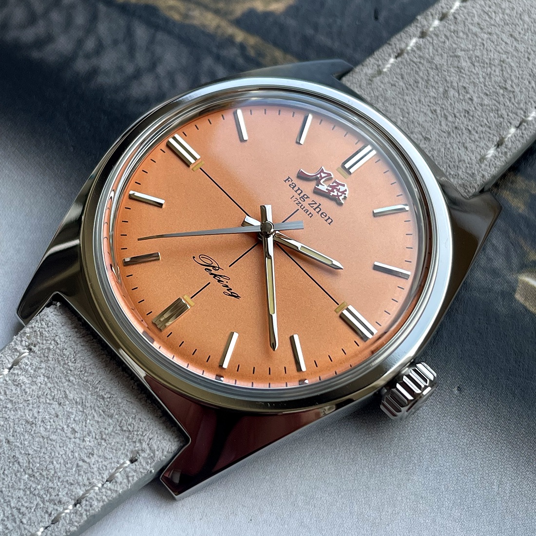Seiko Watch Presage - Merkur Horloge Zalm Wijzerplaat Horloge Metalen